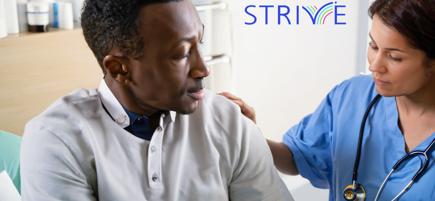 A doctor caring for a patient.